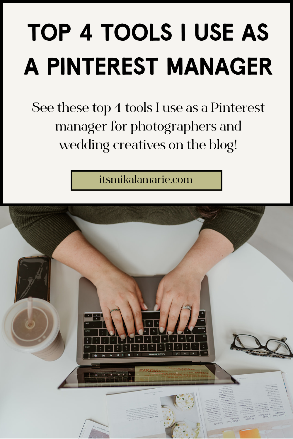 Pinterest Manager for photographers working on a laptop