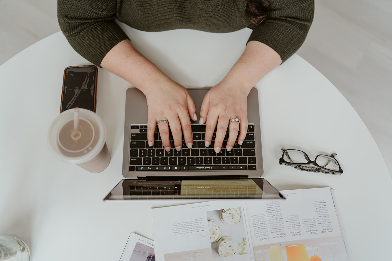 Close up wide shot of a blogger writing a SEO blog for wedding photographers - Wedding Photographer Blog Ideas